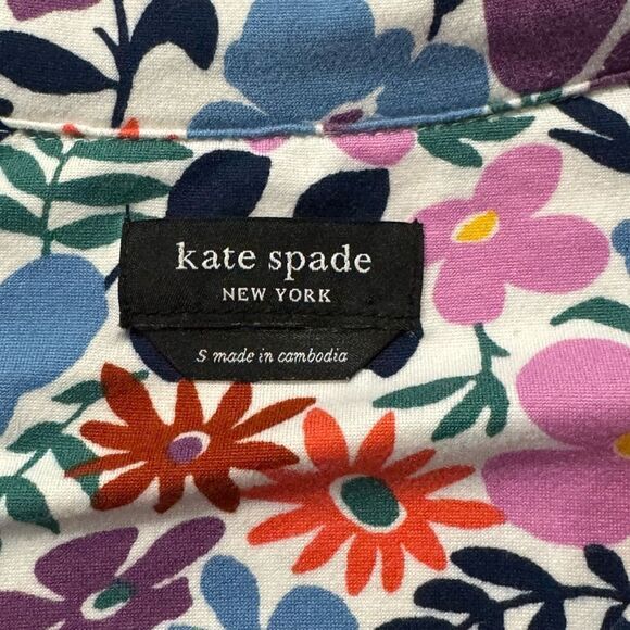 Kate Spade Black Label Floral Button Up Pajama Top Women’s Small - Picture 3 of 3